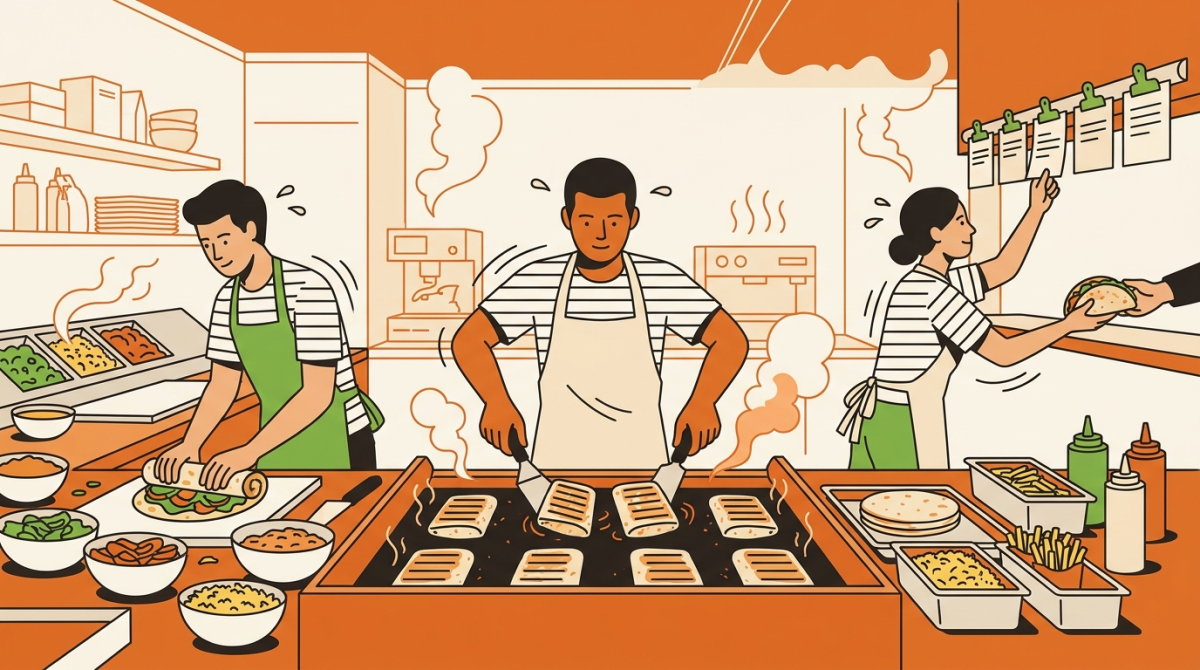 Gérer un snack et son équipe : organisation et coup de feu - ouvrir une franchise de tacos