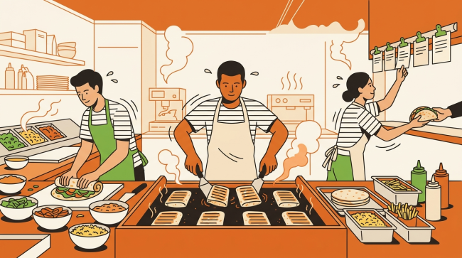 Gérer un snack et son équipe : organisation et coup de feu - ouvrir une franchise de tacos